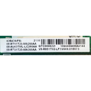 MAIN PARA SMART TV TCL 4K RESOLUCION (3840 x 2160) UHD CON HDR / NUMERO DE PARTE 08-AU43TML-LC260AA / 40-RT51T3-MAB2HG / 08-RT51T25-MA300AA / 08-RT51T25-MA200AA  / PANEL LVU430NDEL / MODELO 43S434